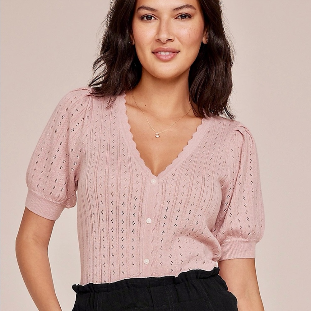 Scalloped Pointelle Cardigan